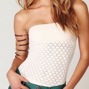 Free people honeycomb tube top white